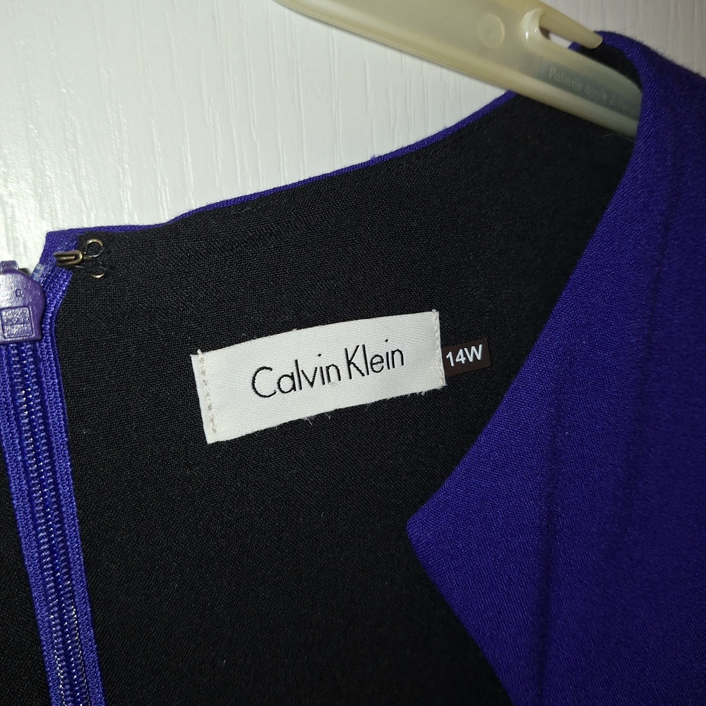 Calvin Klein Sleeveless Purple / Blue Midi Dress / Size 14w - Picture 3 of 11